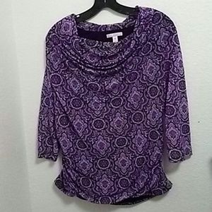 DANA BUCHMAN SIZE MEDIUM SHIRT SHEER SLEEVES